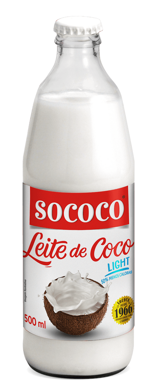 LEITE DE COCO LIGHT SOCOCO VIDRO 500ML