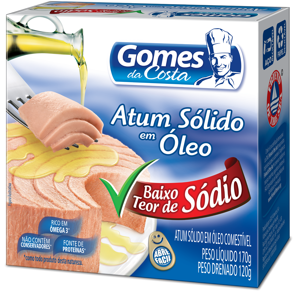 ATUM SOLIDO EM OLEO BAIXO TEOR SODIO 170G