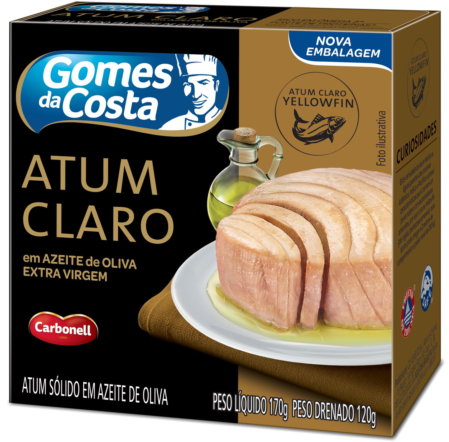 ATUM CLARO SOLIDO EM AZEITE DE OLIVA 170G