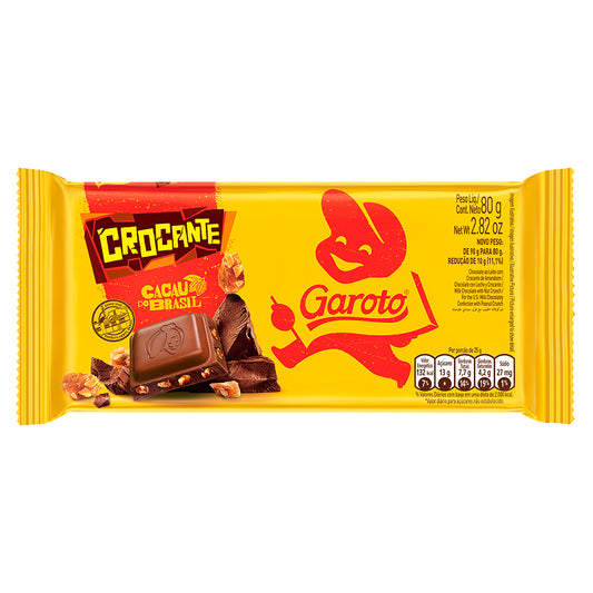 Tablete Chocolate Garoto Crocante 80g