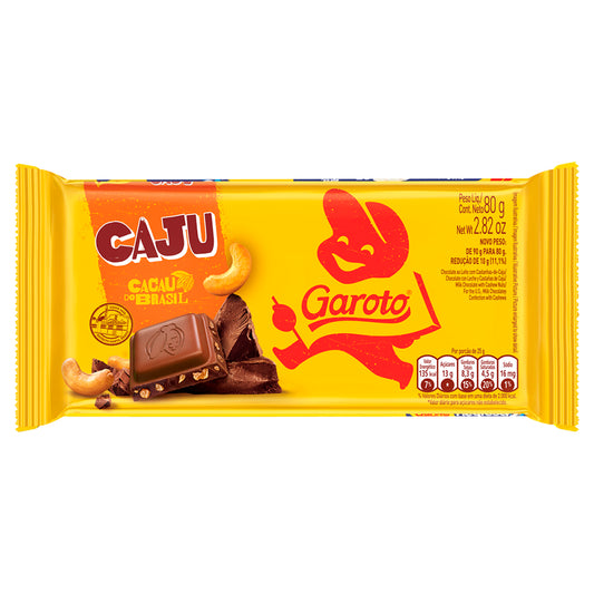 Tablete Chocolate Garoto Caju 80g