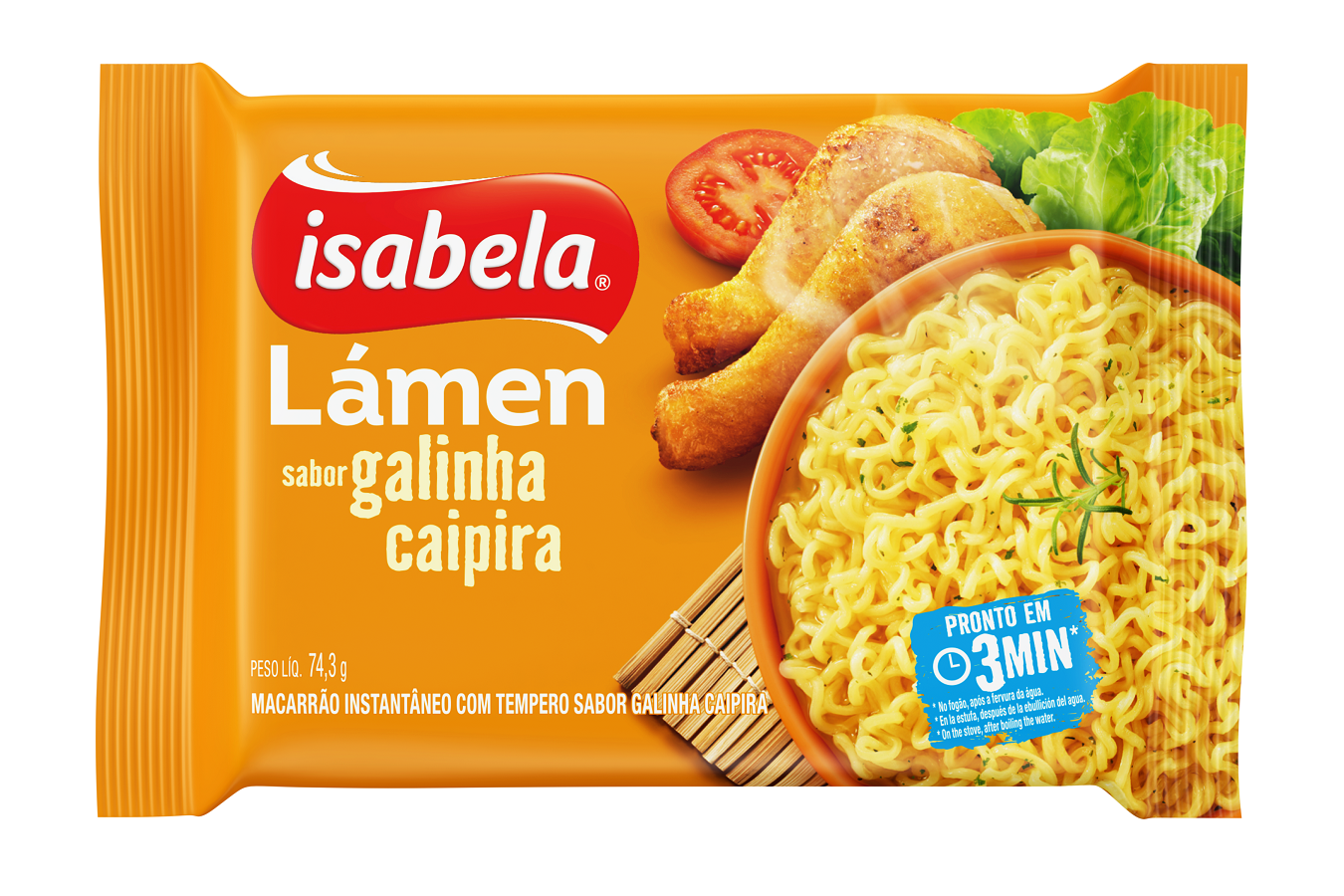 ISAB. LAMEN GALINHA CAIPIRA 74,3G Cx c/ 50