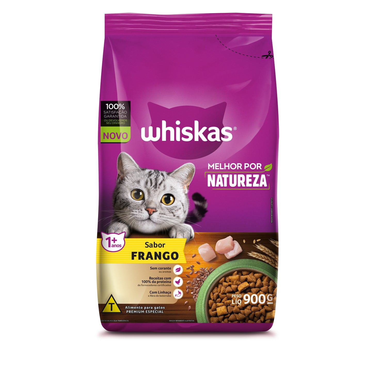 WHISKAS NATUREZA AD. FRANGO 900G