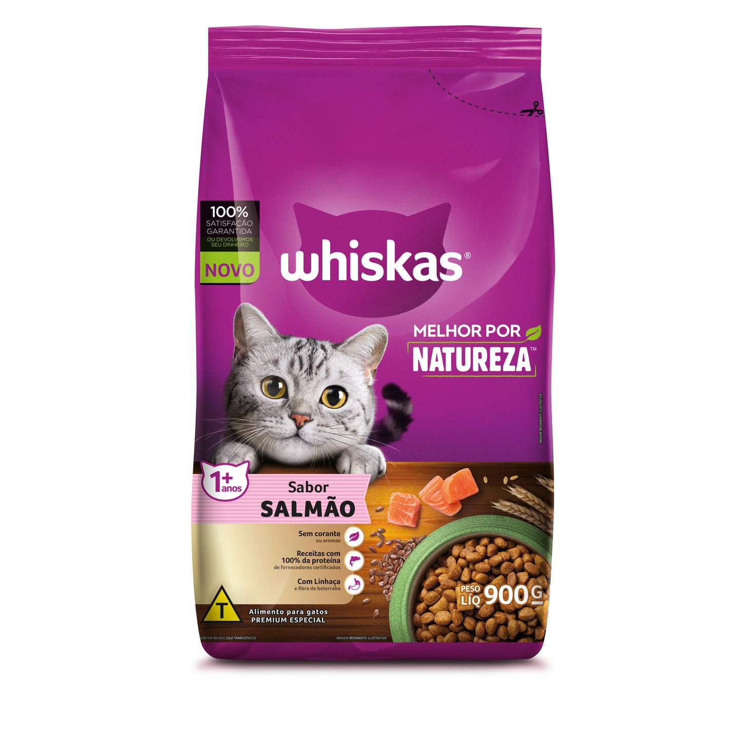 WHISKAS NATUREZA AD. SALMAO 900G