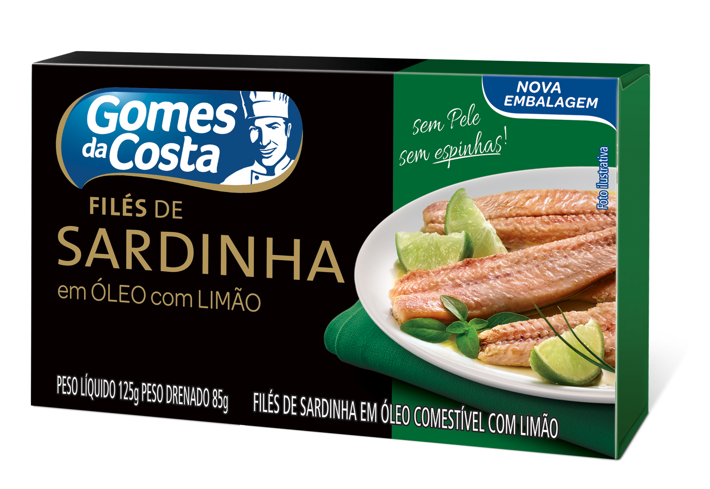 FILE DE SARDINHA GDC EM OEO COM LIMAO 125G