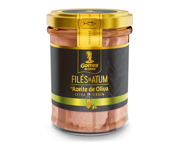 FILES DE ATUM EM VIDRO C.AZEITE DE OLIVA EX.VIRGEM 180G