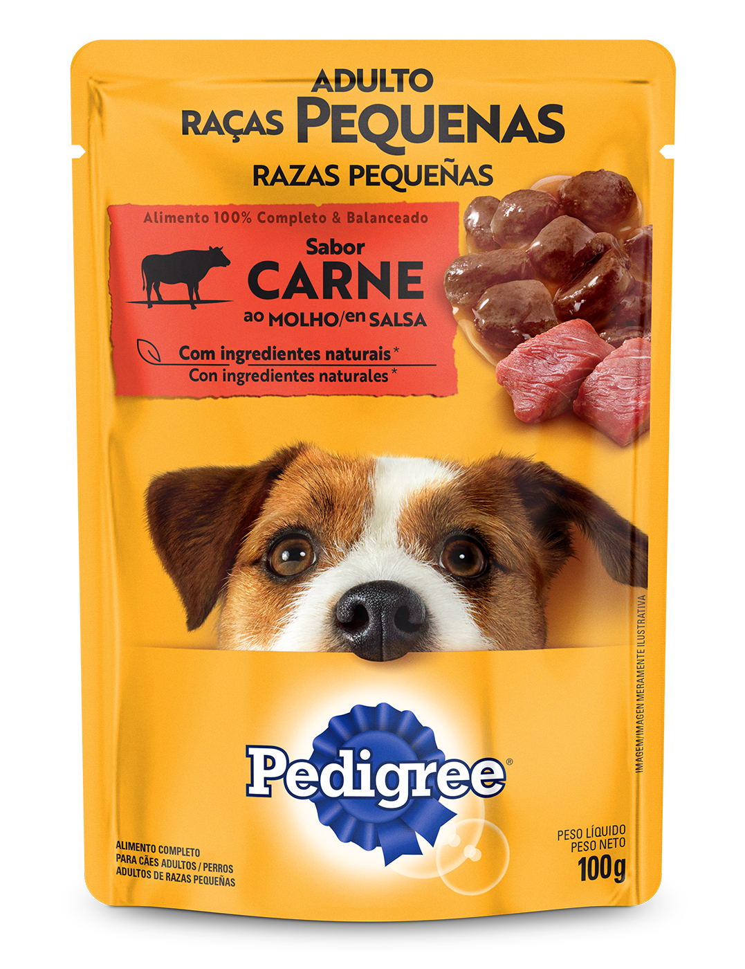 SACHE PED. AD. RACAS PEQ. CARNE DP 18x100g