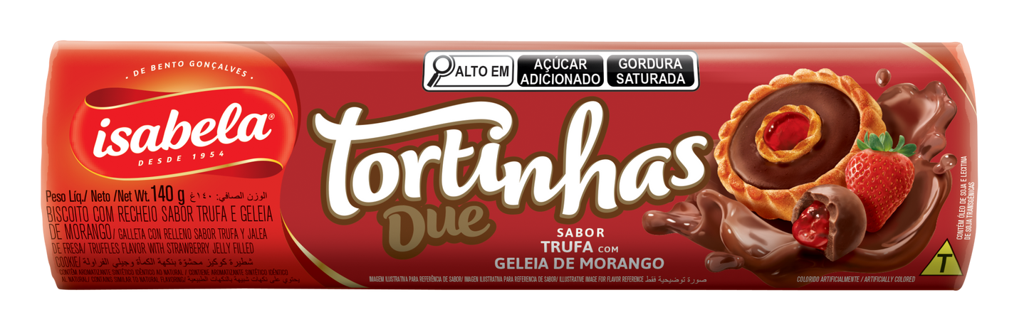 ISAB. TORTINHAS DUE TRUFA GEL.MORANGO 140g