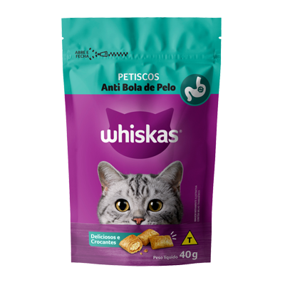 WHISKAS TEMPTATIONS ANTI BOLA DE PELO 40g NOVO