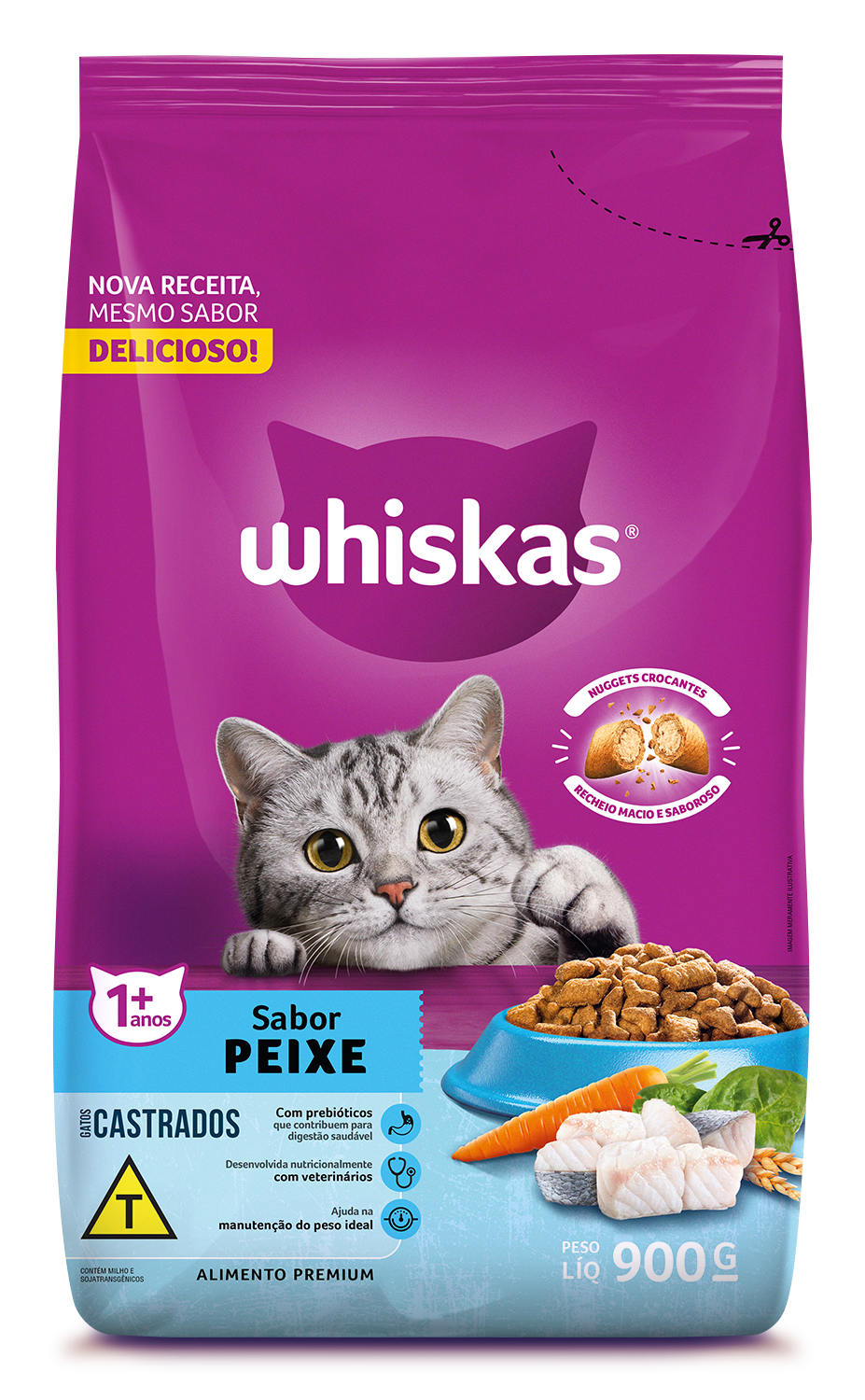 WHISKAS GATOS CAST. PEIXE 900g