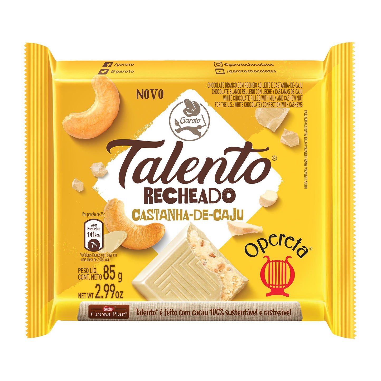 Talento Garoto Opereta Castanha de Caju - 85g