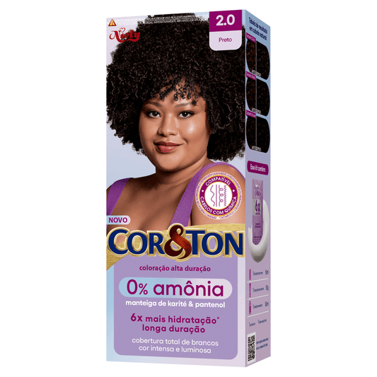 COL.CREME COR&TON SEM AMONIA 2.0 PRETO