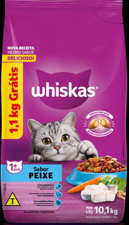 WHISKAS BB AD PEIXE LV10,1 KG PG 9 KG