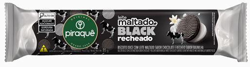 PIRAQUE LEITE MALTADO BLACK C/RECH. BAUNILHA 85G