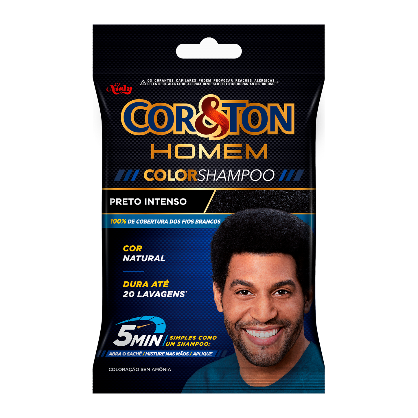 COLOR SHAMPOO COR&TON HOMEM 1.0 PRETO