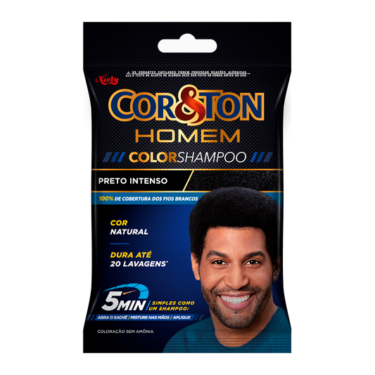 COLOR SHAMPOO COR&TON HOMEM 1.0 PRETO