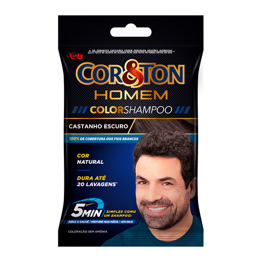 COLOR SHAMPOO COR&TON HOMEM 3.0 CASTANHO ESCURO