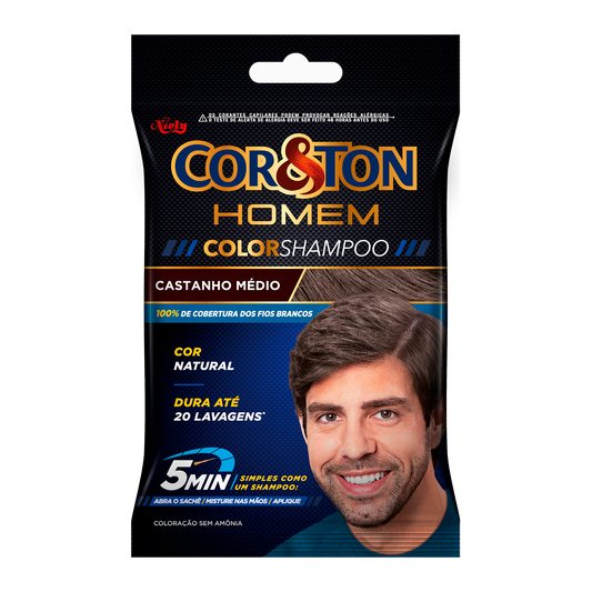 COLOR SHAMPOO COR&TON HOMEM 4.0 CASTANHO MEDIO