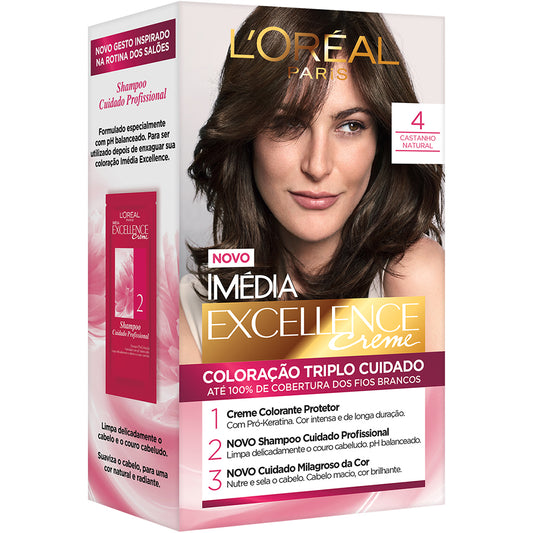 COL.IMEDIA EXCELL.LOREAL 4 CASTANHO NATURAL