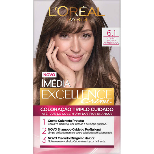 COL.IMEDIA EXCELL.LOREAL 6.1 LOURO ESCURO ACINZENTADO