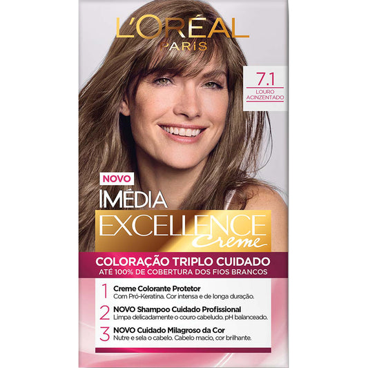 COL.IMEDIA EXCELL.LOREAL 7.1 LOURO ACINZENTADO