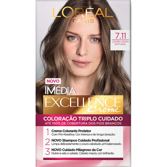 COL.IMEDIA EXCELL.LOREAL 7.11 LOURO CINZA NATURAL