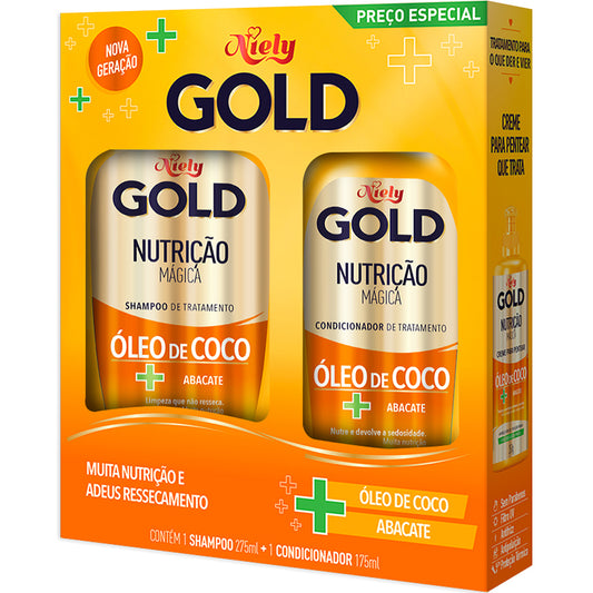 KIT SH.275+CD.175ML NIELY GOLD NUTRICAO OLEO DE COCO