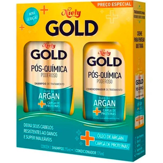 KIT SH.275+CD.175ML NIELY GOLD POS-QUIMICA OLEO DE ARGAN
