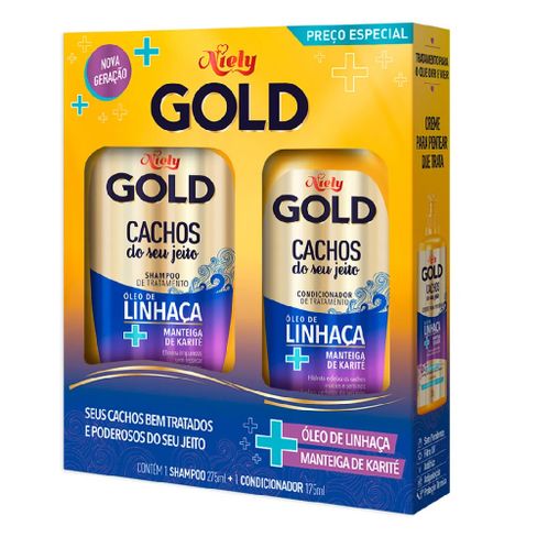 KIT SH.275+CD.175ML NIELY GOLD CACHOS OLEO LINHACA
