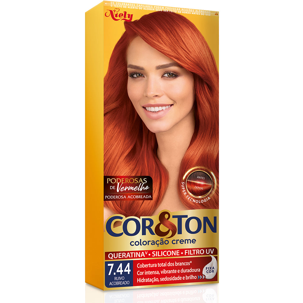 COL.CREME COR&TON 7.44 RUIVO ACOBREADO