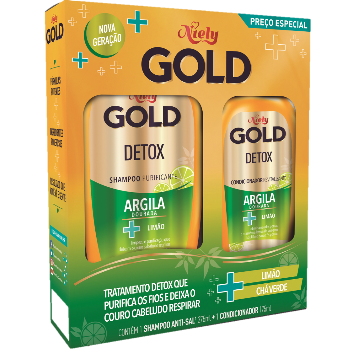 KIT SH.275+CD.175ML NIELY GOLD DETOX LIMAO