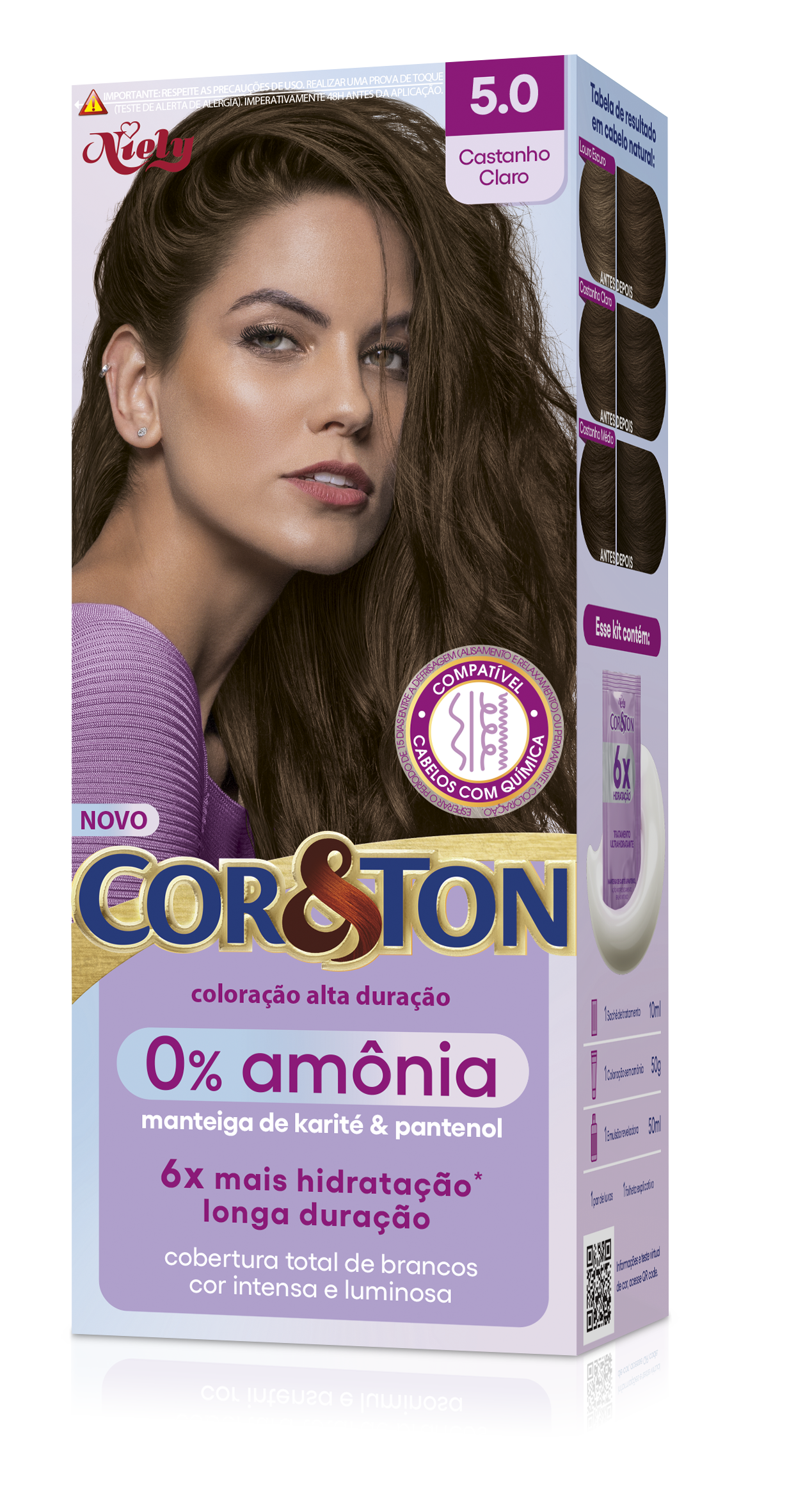 COL.CREME COR&TON SEM AMONIA 5.0 CASTANHO CLARO