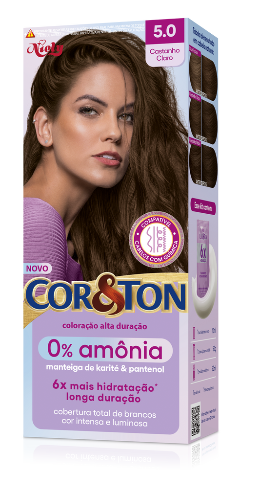 COL.CREME COR&TON SEM AMONIA 5.0 CASTANHO CLARO