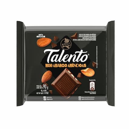 Talento Garoto Meio Amargo Amêndoas - 25g e 85g